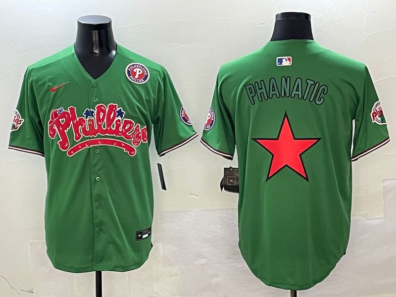 Men Philadelphia Phillies Blank Green Fourth generation Joint Name 2025 Nike MLB Jersey style 4141